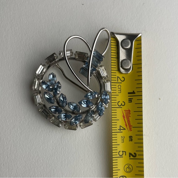 Vintage Heart Wreath Pendant Brooch TK Sterling Signed - Picture 2 of 5